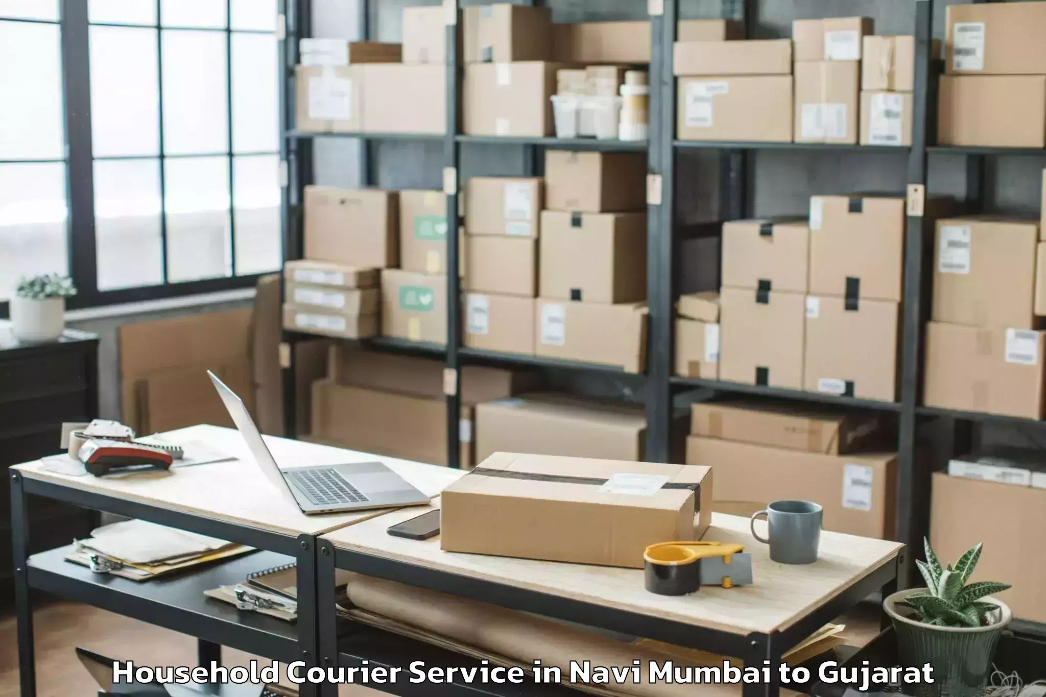 Trusted Navi Mumbai to Vartej Household Courier